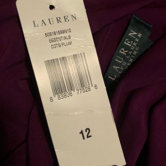 Ralph Lauren Asymmetrical/One Shoulder Plum Gown - Picture 5 of 7